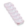 6PK Lemon and Lime Yorkshire Glass Square Clip Seal Container 1.2L Food Safe