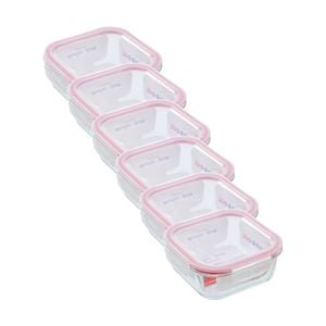 6PK Lemon and Lime Yorkshire Glass Square Clip Seal Container 1.2L Food Safe