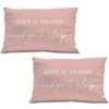 Catzon 2 Pcs Summer Lumbar Pillow Covers Linen Pillowcase for Home Decor-Set 22