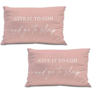 Catzon 2 Pcs Summer Lumbar Pillow Covers Linen Pillowcase for Home Decor-Set 22