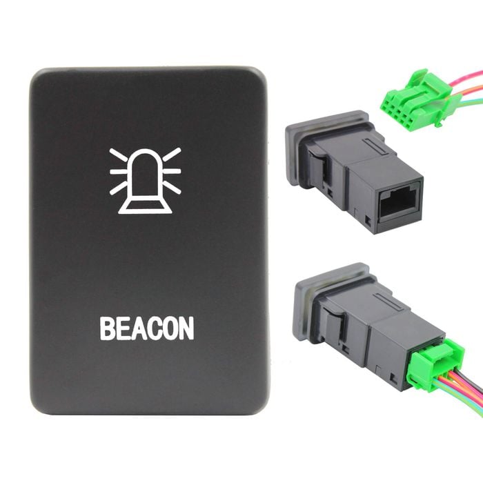 Switch Boss Blue LED Push Switch fits Toyota Hilux (2015+) Prado 200 Series (2015+) - Beacon
