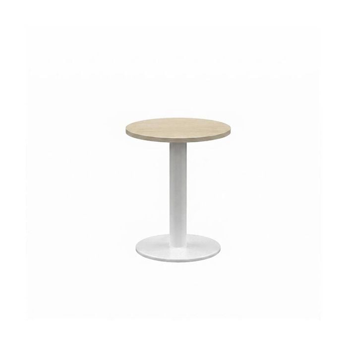 Olg Disc Coffee Table White Frame Nordic Maple Top 900mm Diameter