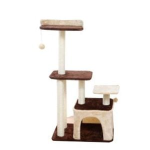 3 Tier Brown Pet Play House Cat Tree Feline Scratcher Scratchpost Scratching Post Tower