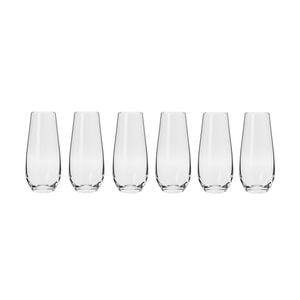 6pc Krosno Harmony 250ml Stemless Champagne Flute Glass Set - Clear
