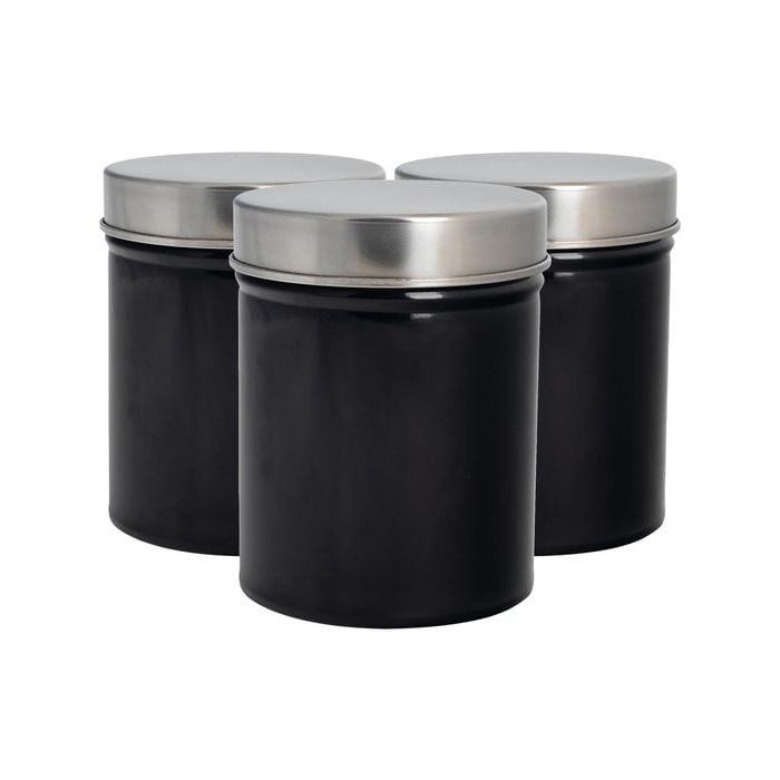 Harbour Housewares Round Metal Storage Canisters - 1L - Pack of 3