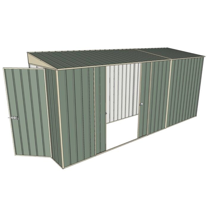 Build-A-Shed 1.2 x 4.5 x 2.0m Skillion Double Sliding Side Door Shed - Green