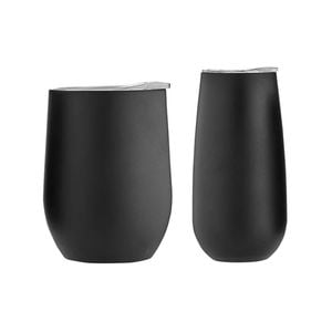 2pc Tempa Sawyer After Hours Matte Black Wine & Champagne Tumbler Gift Set