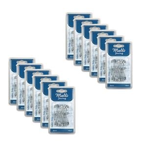 12x 45pc Malli Sewing Assorted Metal Sewing/tailoring Safety Pins 38mm Silver
