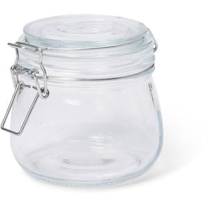 Glass Co. Round Clip Jar Airtight Lock Lid Clear Pantry 500ml