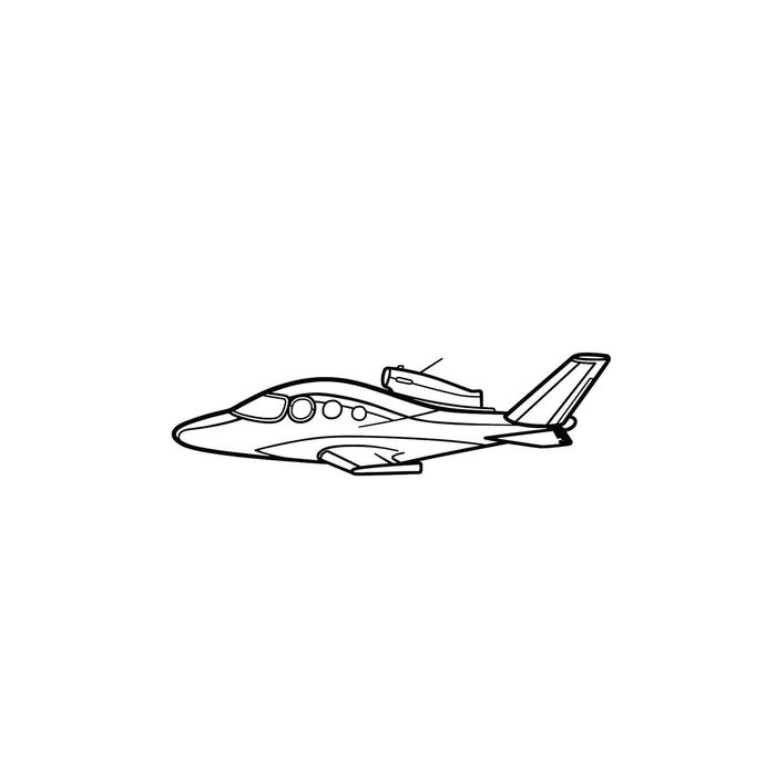 Ignite Laser Cirrus Vision SF50 - Personal Jet Aircraft Silhouette Metal Wall Art Coated Black 15.7 inch - 40 cm