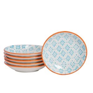 Nicola Spring Patterned Dipping Dishes - Small Bowls for Rice, Soy Sauce & Olive Oil, 10cm - Set of 6