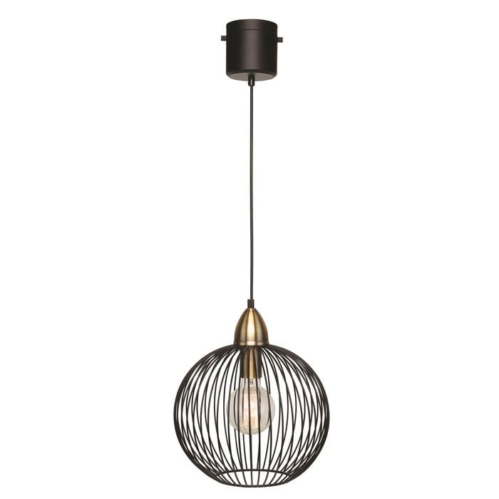 Brilliant Matt Black Nicola DIY Plug In Cage Pendant