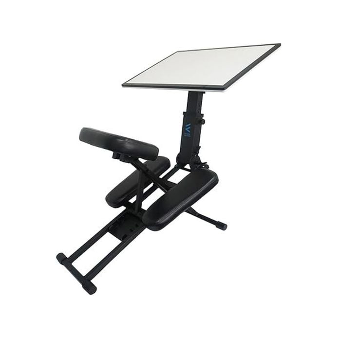 Edge Basic Ergonomic Cushioned Adjustable Desk/Stool Combo Matte Black