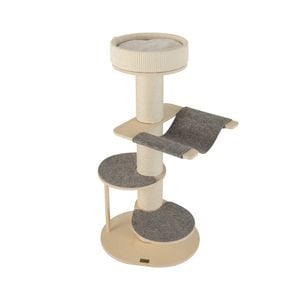 Costway 1.2m Wooden Cat Tree Tower Multi-level Cando House