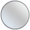 Mondella 800mm Round Brushed Nickle Framed LED Mirror with Frosted Edge and Touch Switch for CCT + Dimmable + Defogger
