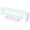 Ufurniture LED TV Cabinet 160cm Gloss Entertainment Unit 2 Doors & Open shelves White