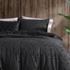 Ardor Boudoir Queen Rui Embossed Velvet Quilt Cover w/ Pillowcase Set - Black