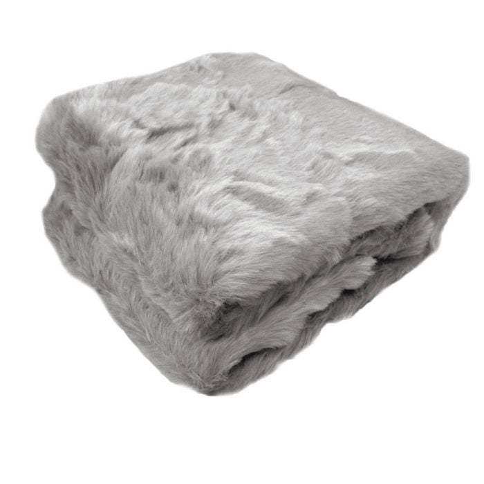 Bloomington Ariana Luxury Ultra Soft Long Fleece Faux Fur Throw Rug 127 x 152 cm Dove Grey