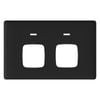 HPM LINEA Double Autoswitch Powerpoint Coverplate - Black