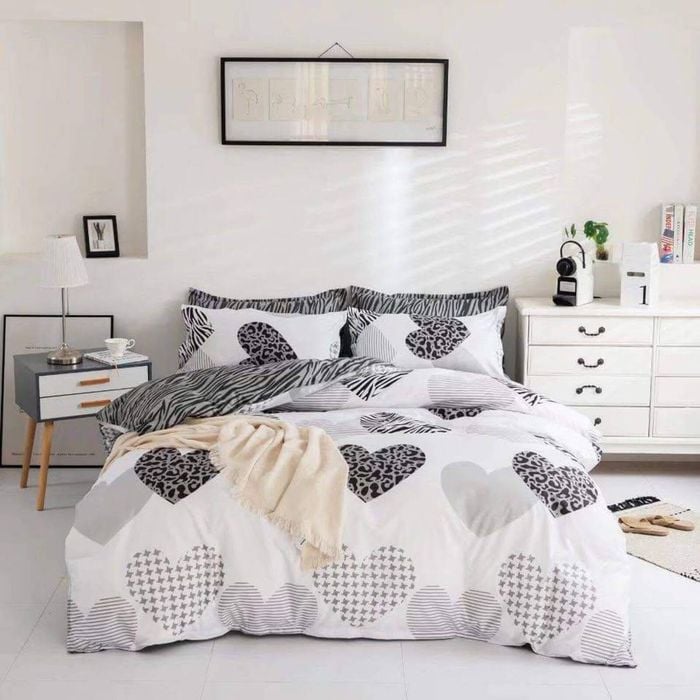 Dreamfields King Single Twin Hearts Quilt Doona Duvet Cover Set