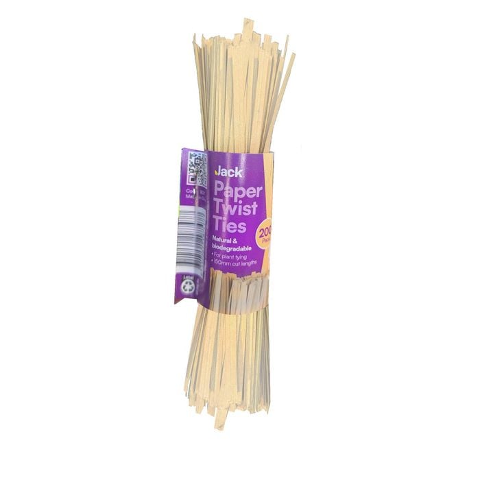 Jack 150mm Paper Twist Ties - 200 Pack