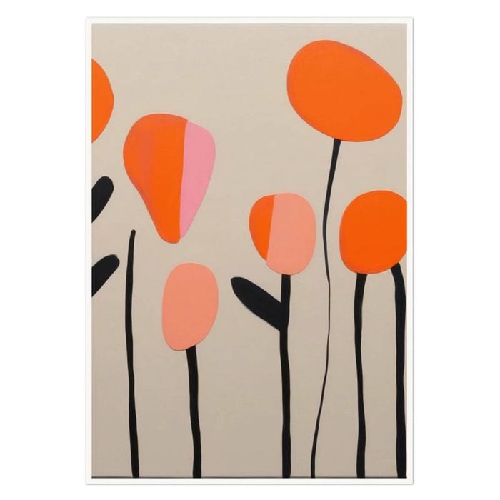 Galrie Vibrant Modern Floral Abstract Art Print Bright Blossoms for Home Decor, Poster Only, A4 21 x 30cm (8 x 12inch)