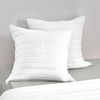 Dreamaker Superfine Washed Microfibre Stripe Quilted European Pillowcase Twin Pack White