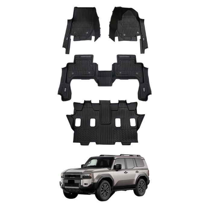 AUSGO 7D Injection 3-Row Floor Mats for Toyota Land Cruiser Prado 250 2024-Onwards Floor Liners