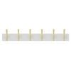 MODE 6 Brushed Brass Hooks On White Board Hat And Coat Rack
