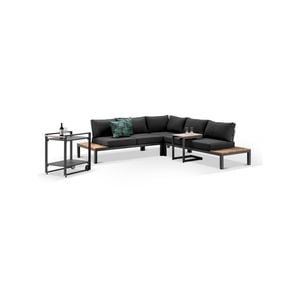 Nova Outdoor Aluminium Lounge With Bar Cart & Side Table