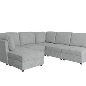 Rory Sectional Sofa Set Linent - Light Grey