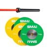 Smai Competition Bumper Plate Set With Barbell - 50kg - 20kg Red Barbell