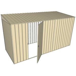 Build-a-Shed 1.5 x 3.7 x 2m Single Hinged Side Door Skillion Shed - Cream
