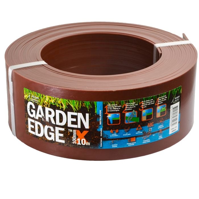 Icon Plastics 100mm x 10m Jarrah Garden Edge