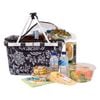 Sachi Picnic 47x28cm Collapsible Insulated Carry Basket w/ Lid Camellia Black