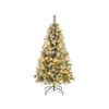 Costway 1.5M Hinged Christmas Tree 200 LEDs Xmas Decoration Tree w/126 Red Berries