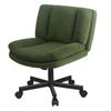 Alfordson Armless Office Desk Chair Mid Back Wide Seat W/ Wheels Boucle Green