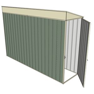 Build-a-Shed 0.8 x 3 x 2m Single Hinged End Door Shed - Green