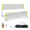 Costway Adjustable Badminton Tennis Net Set Volleyball Kit Sports Yellow