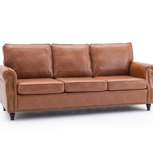 Cassandra 3-seater Sofa PU - Brown