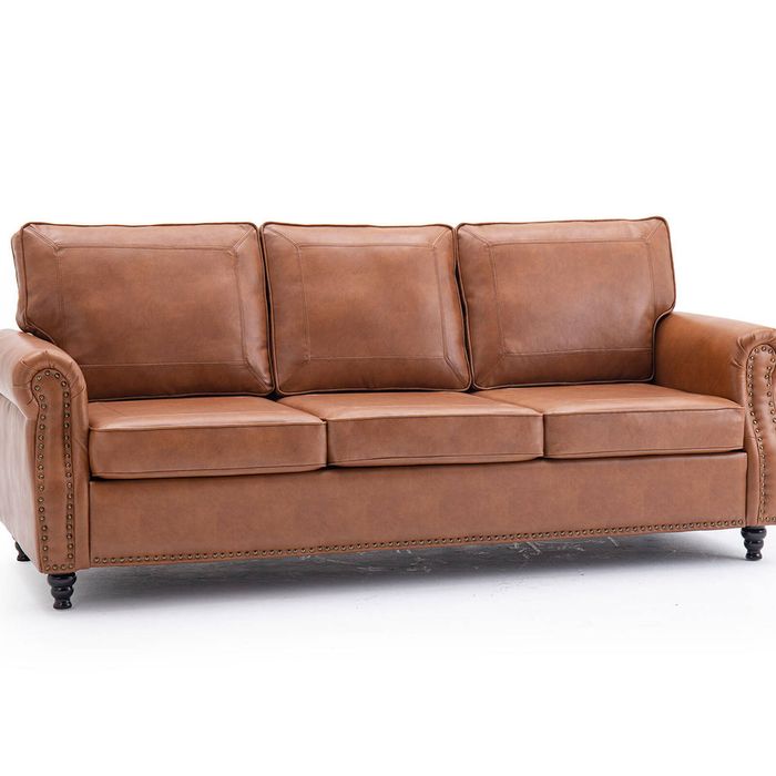 Cassandra 3-seater Sofa PU - Brown