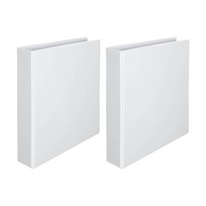 2x Marbig Clearview Hi-cap 3 D-ring 65mm A4 Binder File Document Organiser White