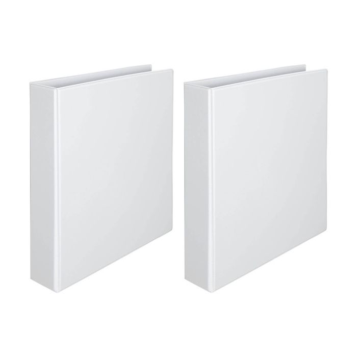 2x Marbig Clearview Hi-cap 3 D-ring 65mm A4 Binder File Document Organiser White