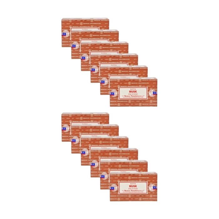12PK Satya Home Fragrance Scented Incense Sticks Packet Set 15gm Musk