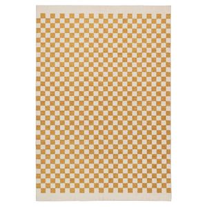 Loopsie-290cm X 200cm-segundo Yellow And Cream Checkered Washable Rug