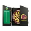 NRL Dartboard and Cabinet Set Brisbane Broncos Team Design Black Finish