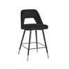 HomeStar Set of 2 Delphi Velvet Fabric Kitchen Bar Stool - Black