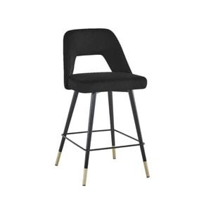 HomeStar Set of 2 Delphi Velvet Fabric Kitchen Bar Stool - Black