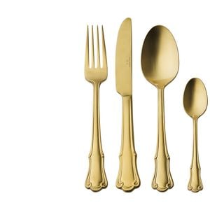 24pc Casa Domani Castello Cutlery Set Stainless Steel with Gift Box - Champagne