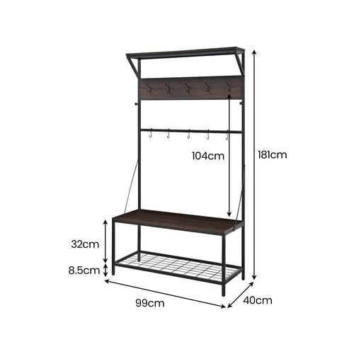 Sarantino 4 in 1 Hall Tree Entryway Coat Rack Bunnings Australia